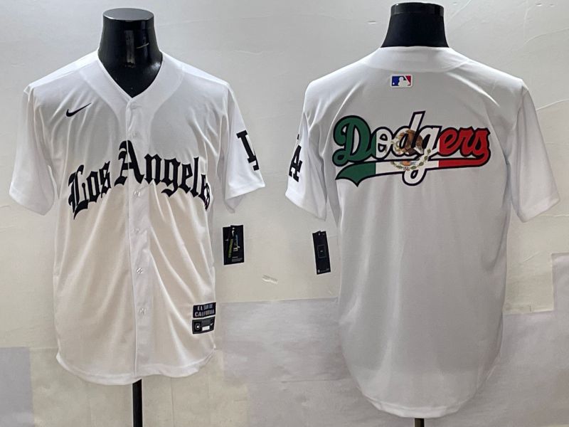 Men Los Angeles Dodgers Blank White Five generations Joint Name 2025 Nike MLB Jersey style 41